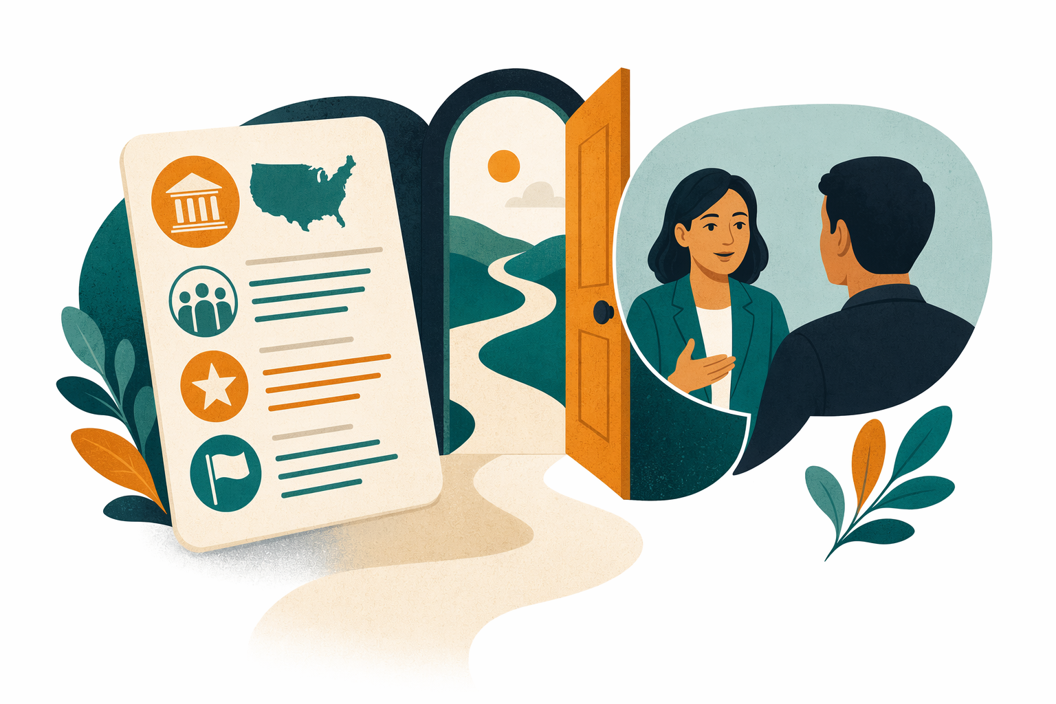 Illustration for The US citizenship test, explained in plain language