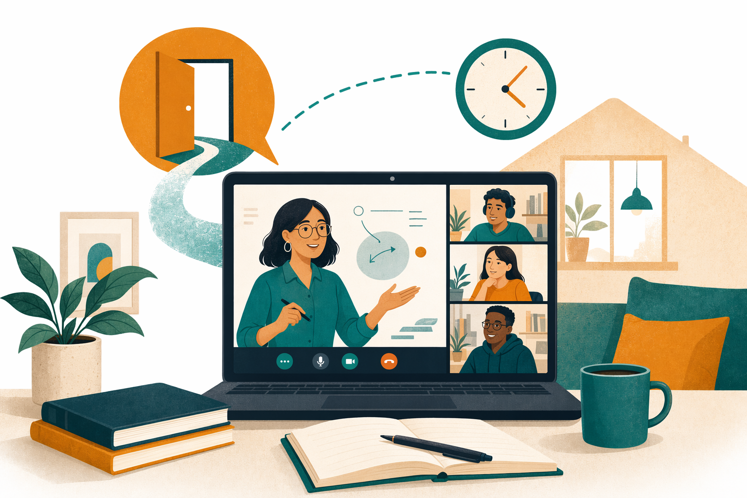Illustration for Online language classes