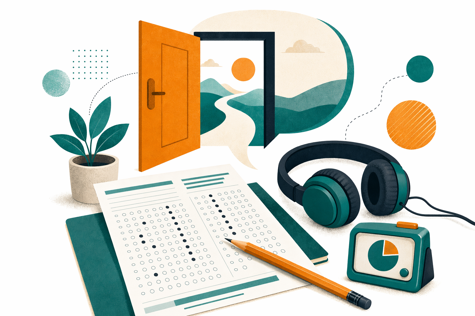 Illustration for TOEFL & IELTS test prep
